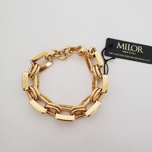 MILOR ITALY 14K Yellow Gold Resin Core Link Bracelet